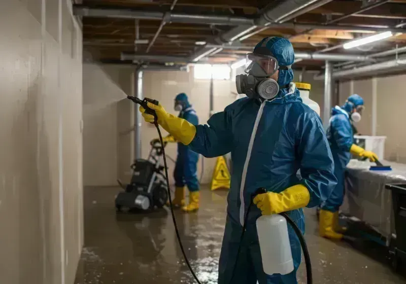 Basement Sanitization and Antimicrobial Treatment process in Hurricane, WV