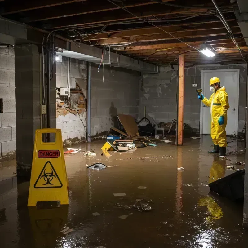 Flooded Basement Electrical Hazard in Hurricane, WV Property